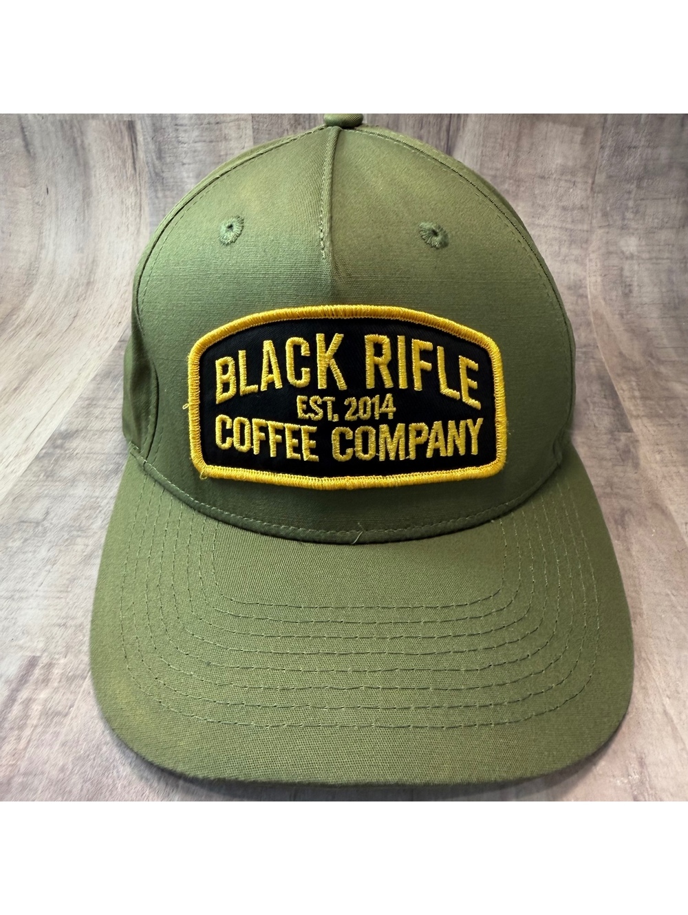 Black Rifle Coffee Co Hat Olive Green Snapback Large Patch Adjustable Cap READ